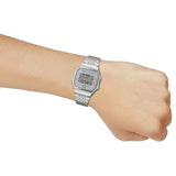 Casio Unisex Watch Digital Grey Dial with Silver Stainless Steel Strap, ABL-100WE-7ADF