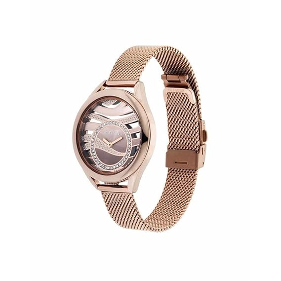 Titan Animalia Women's Watch Analog Rose Gold Dial with Rose Gold Mesh Band, 95130QM01