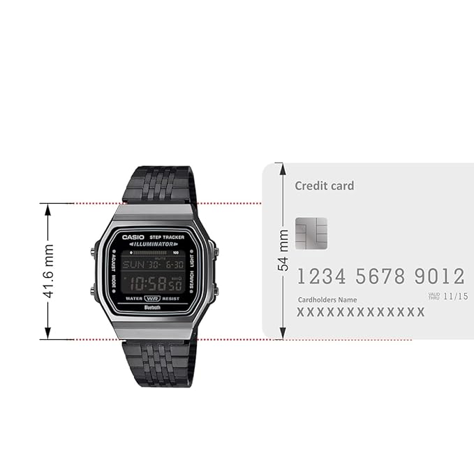 Casio Vintage Men's Bluetooth Watch Digital Dial with Black Stainless Steel Band, ABL-100WEGG-1BDF
