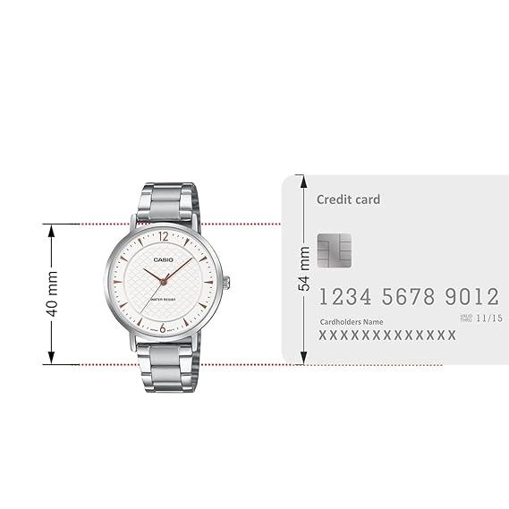 Casio Women's Watch Analog White Dial with Silver Stainless Steel Band, LTP-VT04D-7ADF