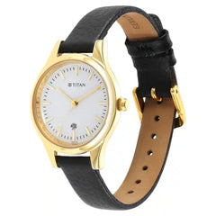 Titan Men's Watch Edge White Dial Brown Leather Strap Watch, 679YL01