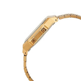 Casio Vintage Unisex Bluetooth Step Tracker Watch Digital Dial with Gold Stainless Steel Band, ABL-100WEG-9ADF