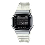 Casio, Men's Watch Vintage Collection Digital, Black Dial Clear Resin Band,  A168XES-1BDF