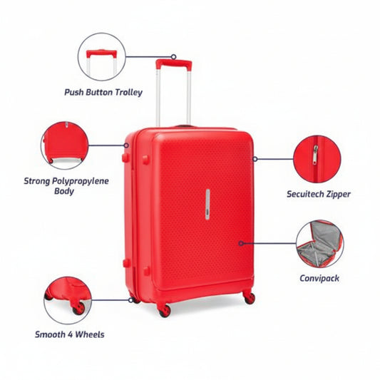 VIP Stargaze 65cm Hard Trolley Red, STARGAZE65RD