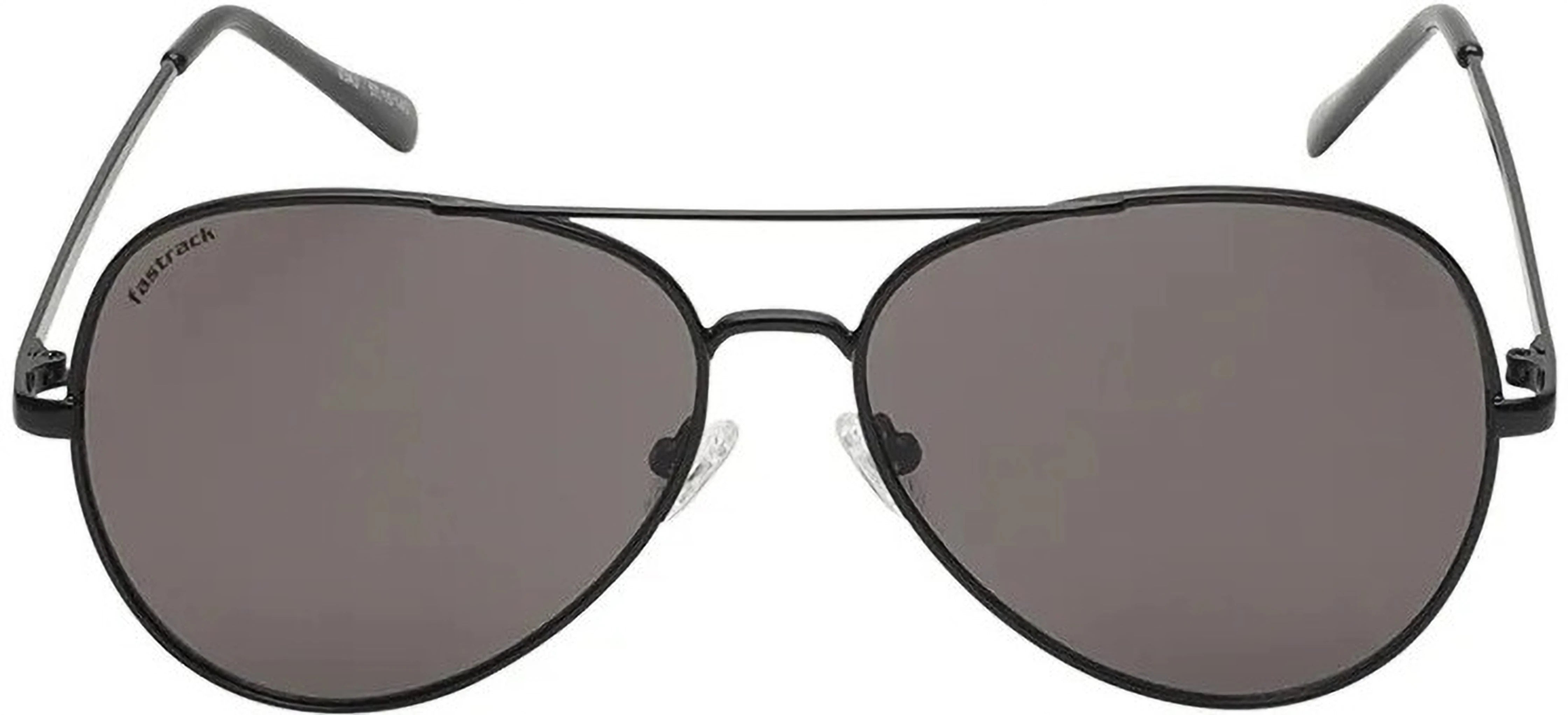 Fastrack Men's Aviator Sunglasses, Black Lens, UV protected, M258BK1