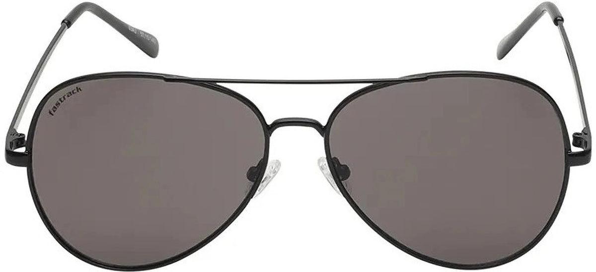 Fastrack Men's Aviator Sunglasses, Black Lens, UV protected, M258BK1