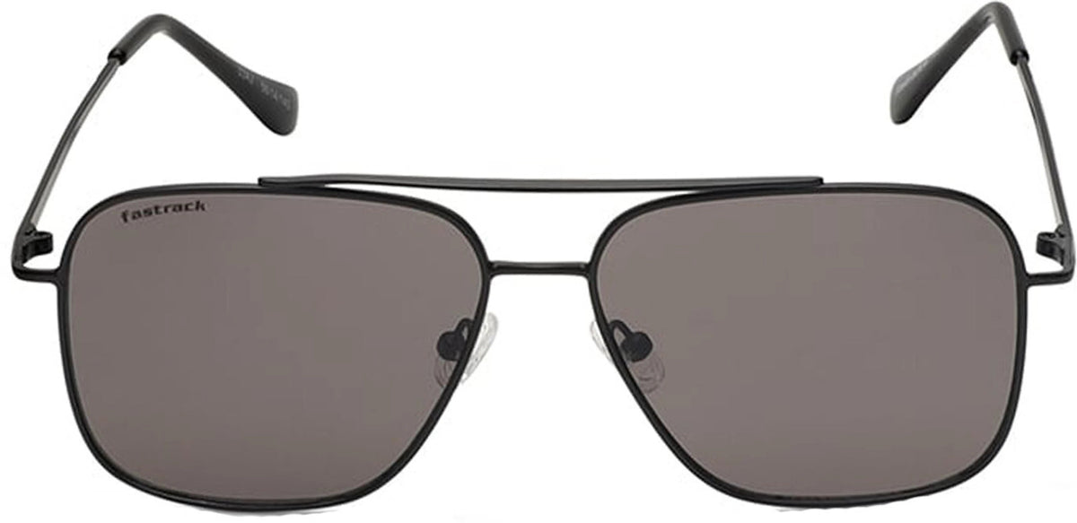 Fastrack Men's Square Sunglasses, Grey Lens, UV protected, M253BK1