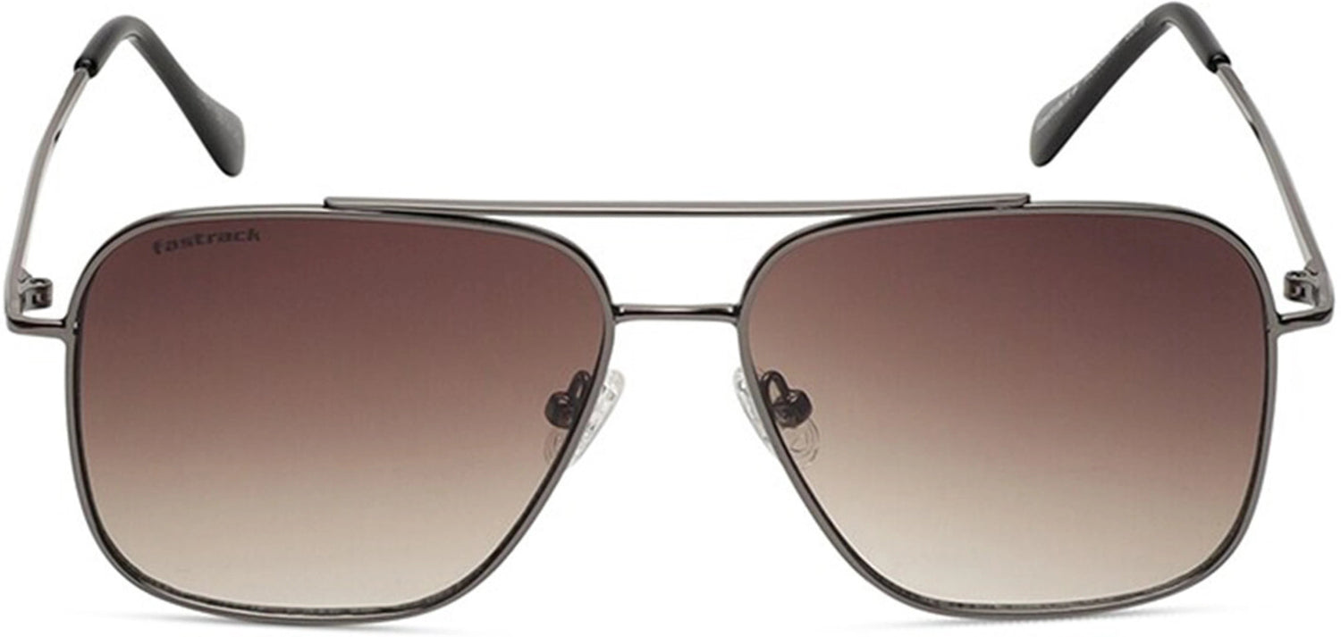 Fastrack Men's Square Sunglasses, Brown Lens, UV protected, M253BR4