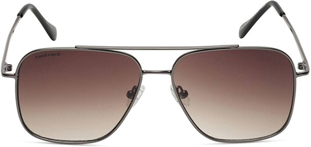 Fastrack Men's Square Sunglasses, Brown Lens, UV protected, M253BR4