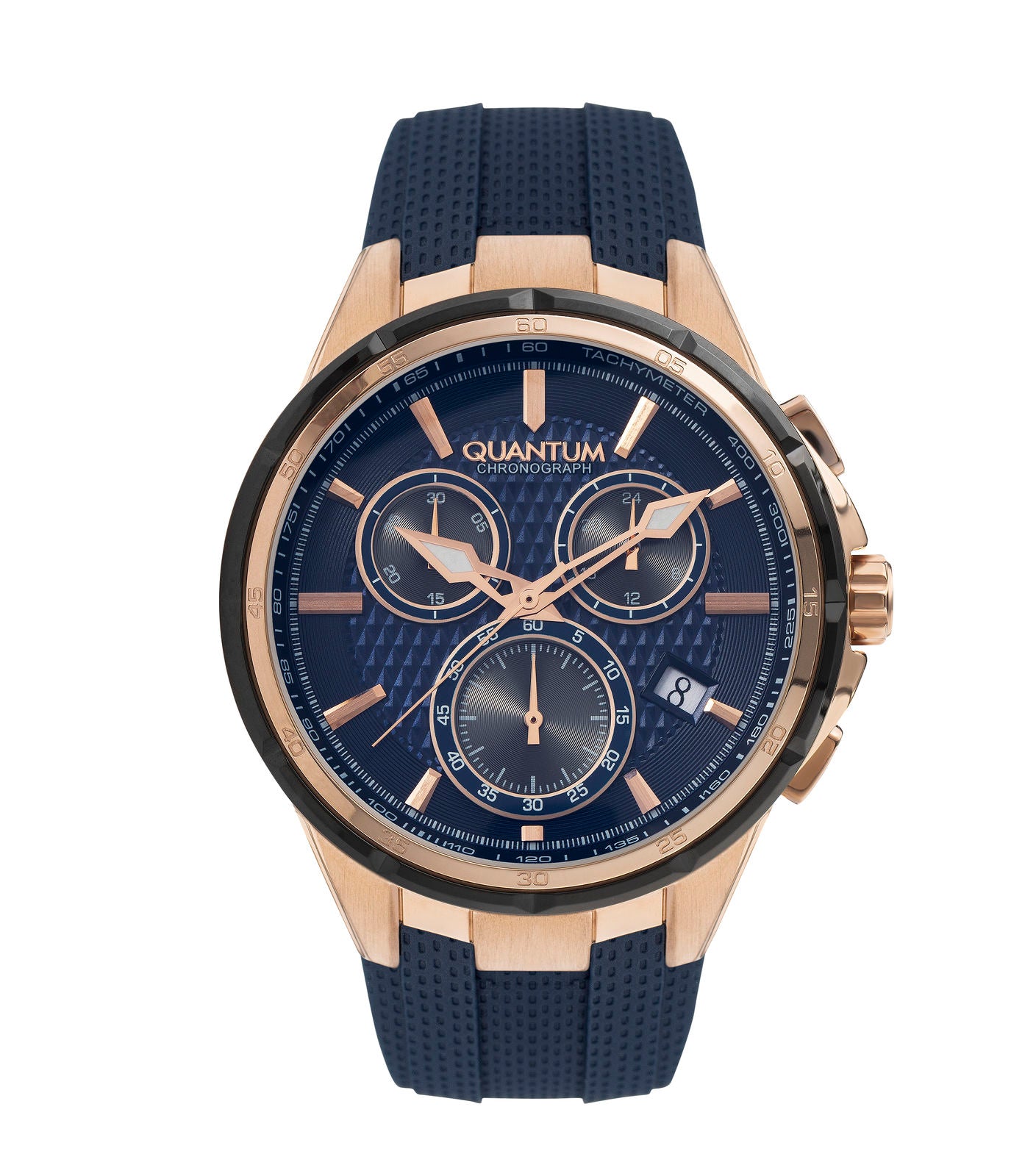 Quantum Men's Chronograph Watch Analog Blue Dial with Blue Silicone Band, PWG953.069