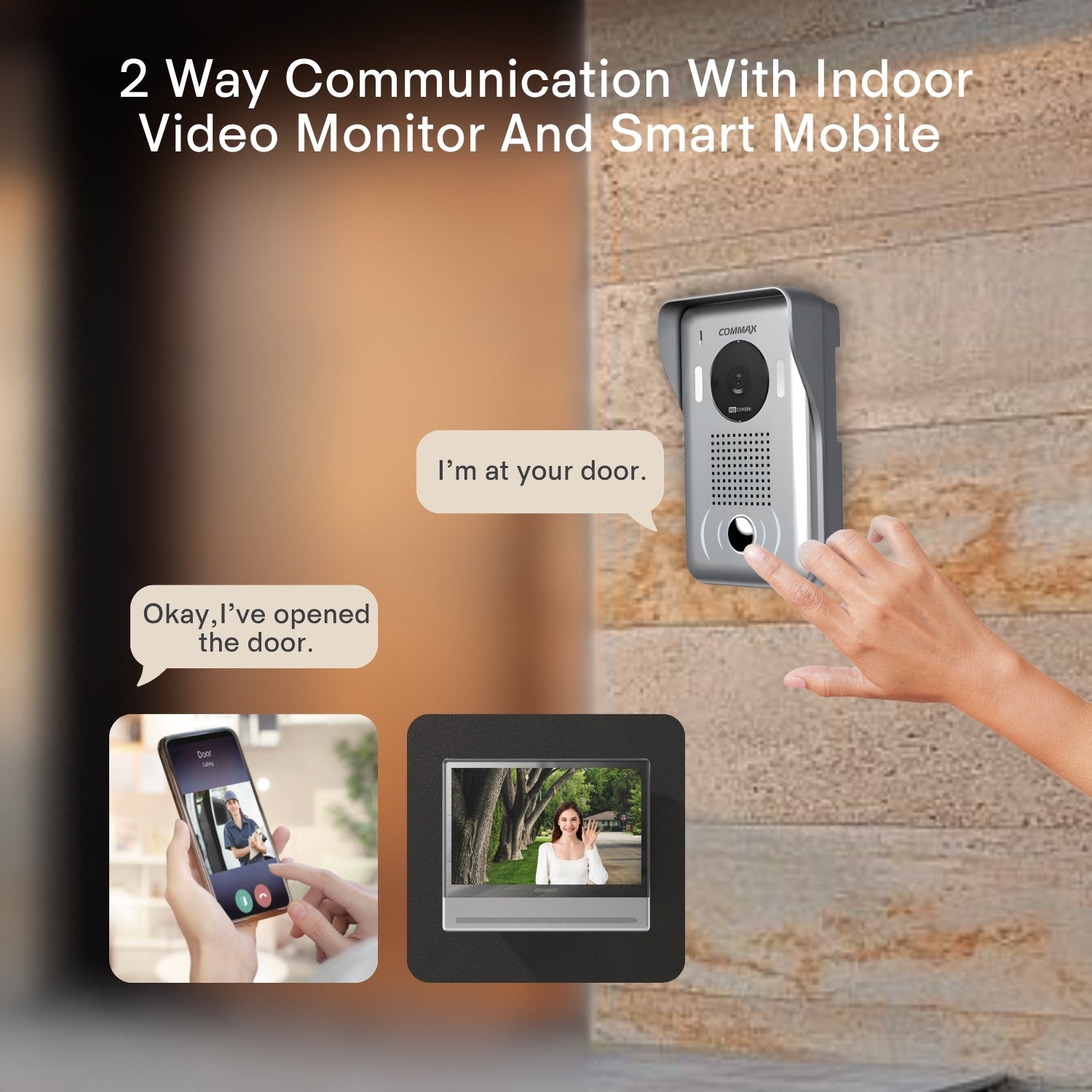 Commax Fine View 10 Inch Handsfree Smart Wall Pad with Memory Record and Smartphone Connectable, Neo Silver, CDV-1004QT