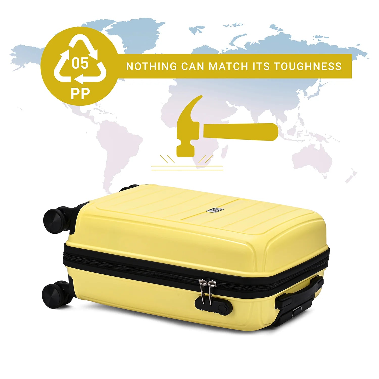 VIP Trekk 75cm Hard Case Trolley 360Â° Light Yellow, TREKK75YL