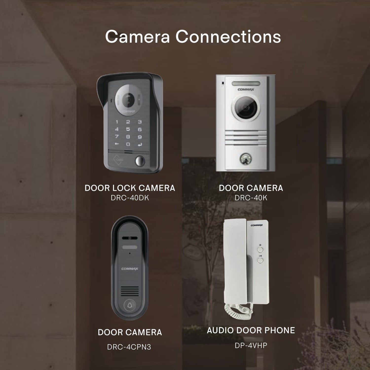 Commax Fine View 4.3" Handsfree Video Monitor, White and Black Smog Finish with DRC-40K Camera Set, CDV43M SET