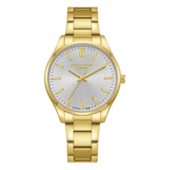 Lee Cooper Women's Watches Analog Silver Dial with Gold Stainless Steel Band, LC08011.130