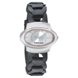 Fastrack, Women’s Hitlist Watch Collection Analog , Silver Dial Black Leather Band, 6004SL08