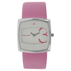 Fastrack, Women's Watch Analog, White Dial Pink Leather Strap, 6013SL01