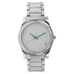 Fastrack, Women's Watch Analog, Silver Dial Silver Stainless Steel Strap, 6046SM01