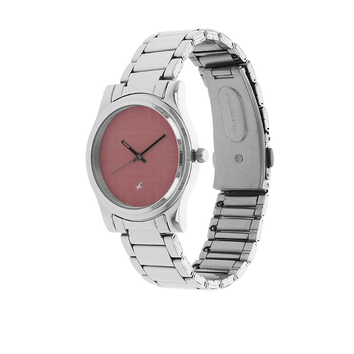 Fastrack, Women’s  Watch Analog, Pink Dial Silver Stainless Steel Strap, 6046SM02