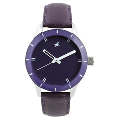 Fastrack, Women’s  Watch Analog, Purple Dial Purple Leather Band, 6078SL05