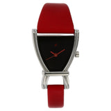 Fastrack, Women's Watch Analog, Black Dial Red Leather Strap, 6095SL03