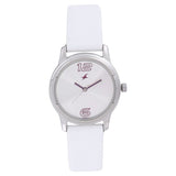 Fastrack, Women's Watch Analog, Silver Dial White Leather Strap, 6099SL01