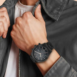 Titan Men's Workwear Watch with Black Dial & Black Stainless Steel Strap, 1805NM01
