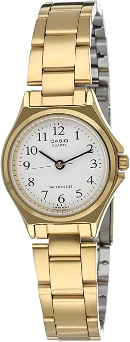 Casio Women's Watch Analog White Dial With Gold Stainless Steel Band, LTP-1130N-7BRDF