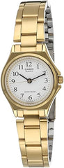 Casio Women's Watch Analog White Dial With Gold Stainless Steel Band, LTP-1130N-7BRDF