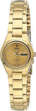 Seiko 5 Women's Automatic Watch Analog Gold Dial with Gold Stainless Steel Band, SYMC18K