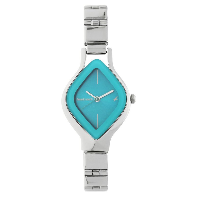 Fastrack, Women’s  Watch Analog, Blue Dial Silver Stainless Steel Strap, 6111SL01