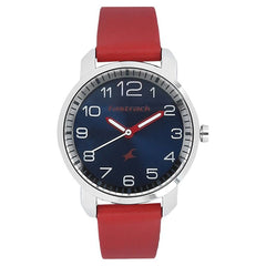 Fastrack, Women’s  Watch Analog, Blue Dial Red Leather Strap, 6111SL02