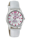 Fastrack, Women’s  Watch Analog, Silver Dial White Leather Band, 6116SL01