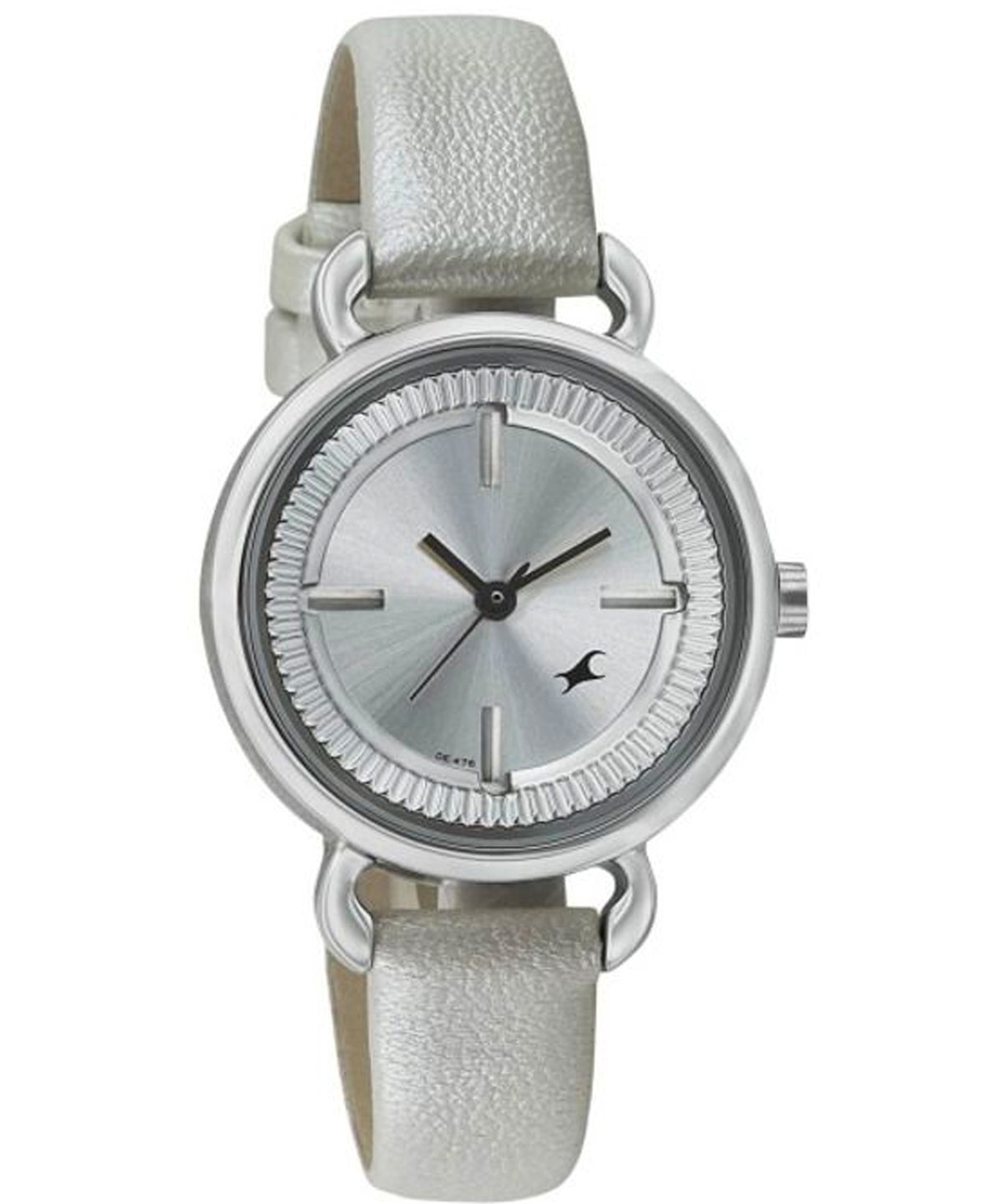 Fastrack, Women’s  Watch Analog, Silver Dial White Leather Band, 6117SL01