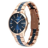 Titan Ceramic Fusion Men's Quartz Analog Watch Blue Dial with Dual-Tone Stainless Steel Strap Watch 90142KD03