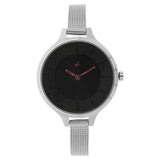 Fastrack, Women's  Watch Analog, Black Dial Silver Mesh Band, 6122SM03