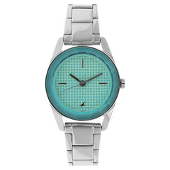 Fastrack, Women’s  Watch Analog, Green Dial & Silver Stainless Steel Band, 6144SM02