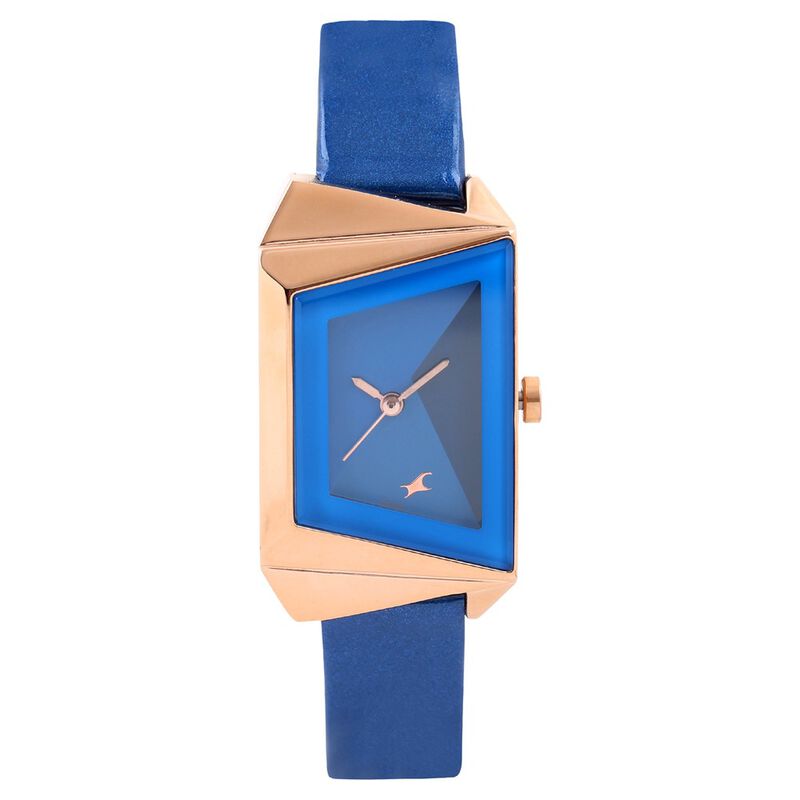 Fastrack, Women’s  Watch Analog, Blue Dial Blue Leather Strap, 6148WL01