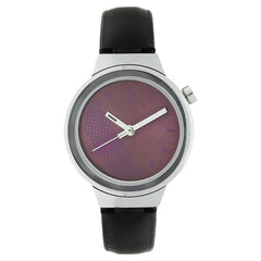 Fastrack, Women’s  Watch Analog, Purple Dial Black Leather Strap, 6149SL01