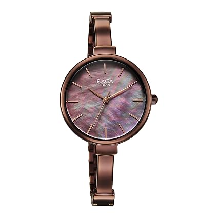 Titan Raga Women's Analog Watch Brown Dial With Brown Stainless Steel Strap , 95273QM01