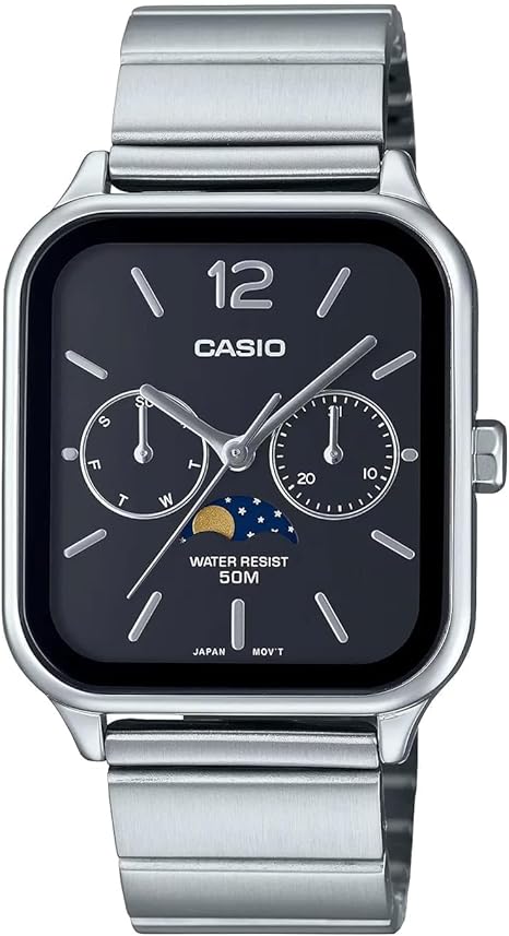 Casio men analog watch, black dial with comfortable strap, model CS-MTP-M305D-1AVDF, Bahrain