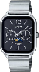 Casio Men's Watch,  Black Multi-Dial Moon phase, Stainless Steel Strap, MTP-M305D-1AVDF