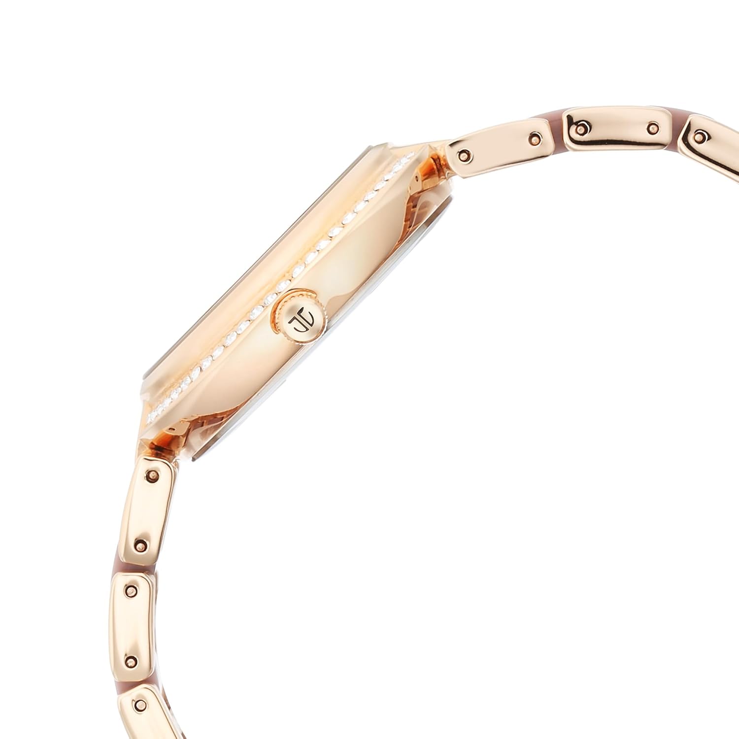 Titan Women's Watch Acetate Glam Collection, Mother of Pearl Dial Two Toned Brass Strap, 95187KD02