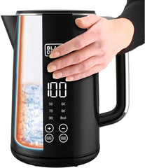 Black+Decker 1.7L Double Wall, Touch Screen Cordless Digital Kettle-2200W, JCD200