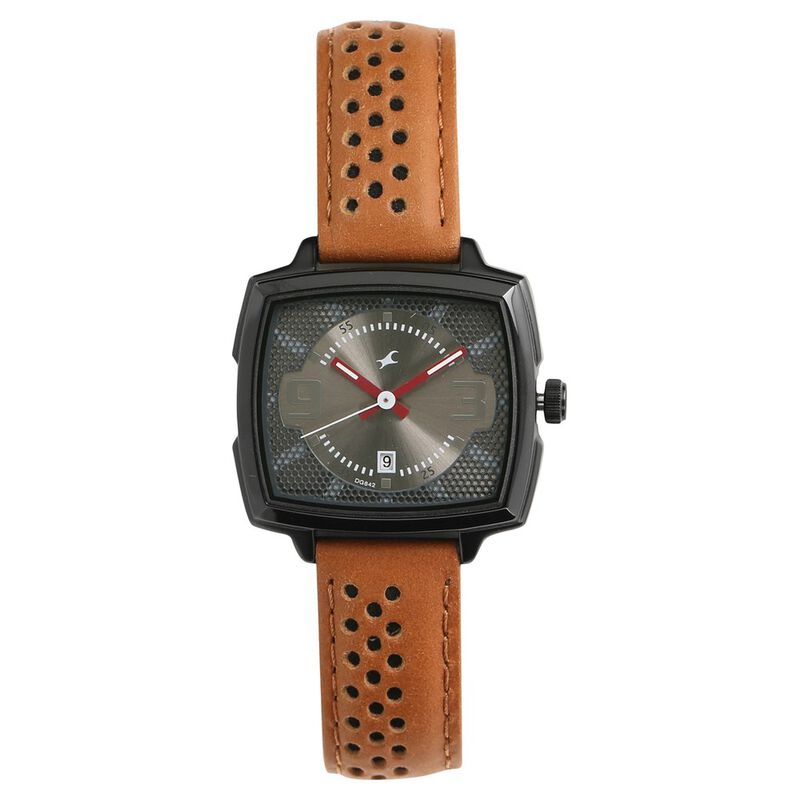 Fastrack, Women’s  Watch Analog, Grey Dial Brown Leather Band, 6167NL01