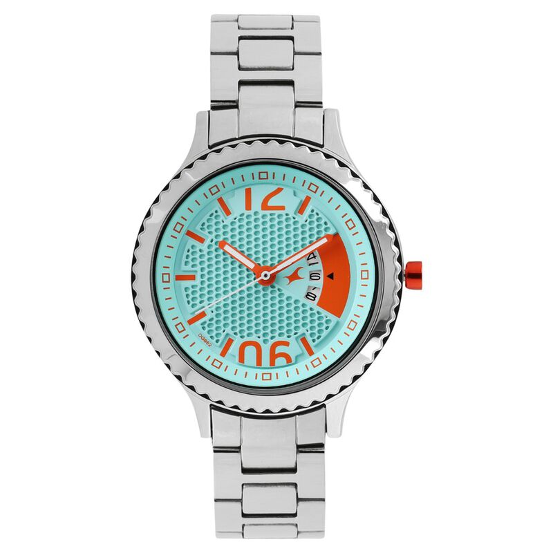 Fastrack, Women’s  Watch Analog, Blue Dial Silver Stainless Steel Band, 6168SM01