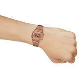 Casio Unisex Watch Vintage Collection Digital, Rose Gold Dial Rose Gold Stainless Steel Strap, B640WC-5ADF