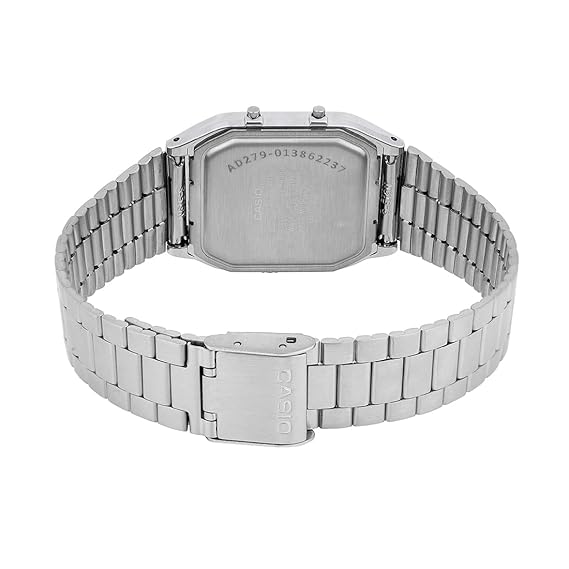 Casio Vintage Unisex Watch Analog-Digital Beige Dial With Silver Stainless Steel Band, AQ-230A-4AMQYDF