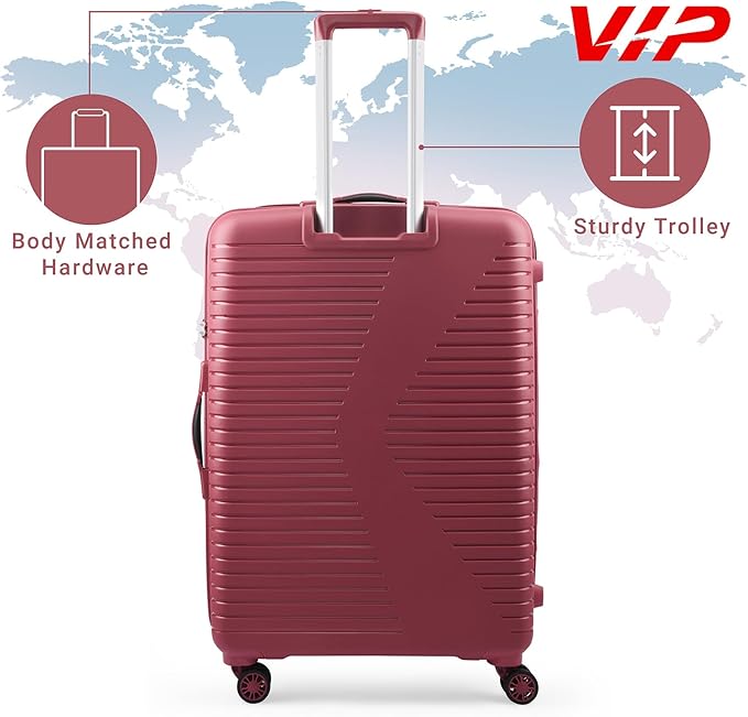 VIP Karl Plus 66cm, 8 Wheel Hard Trolley, Red, KARL PLUS66RD