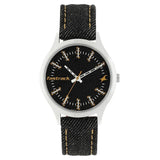 Fastrack, Women's  Watch Analog, Black Dial Black Denim Strap, 6180SL02