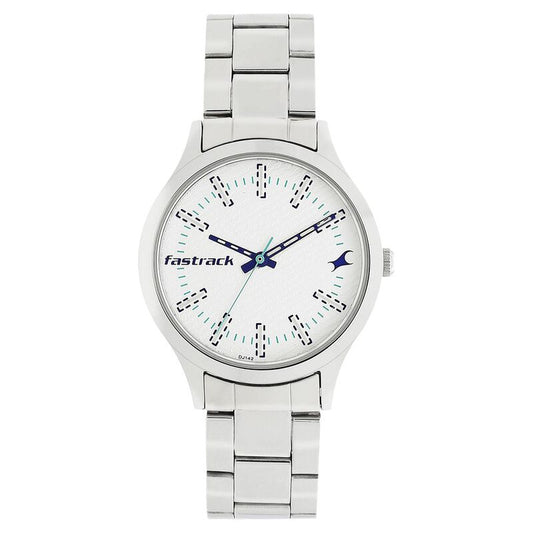 Fastrack, Men's, Analog Watch, White Dial, with Stainless Steel Band, FA-6180SM01